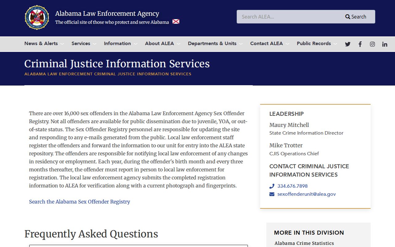Walker County arrest records and court charges Alabama registry limits