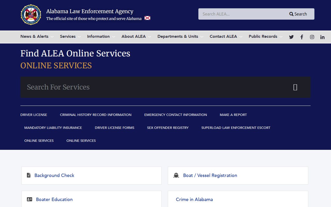 Walker County arrest records and court charges ALEA online services