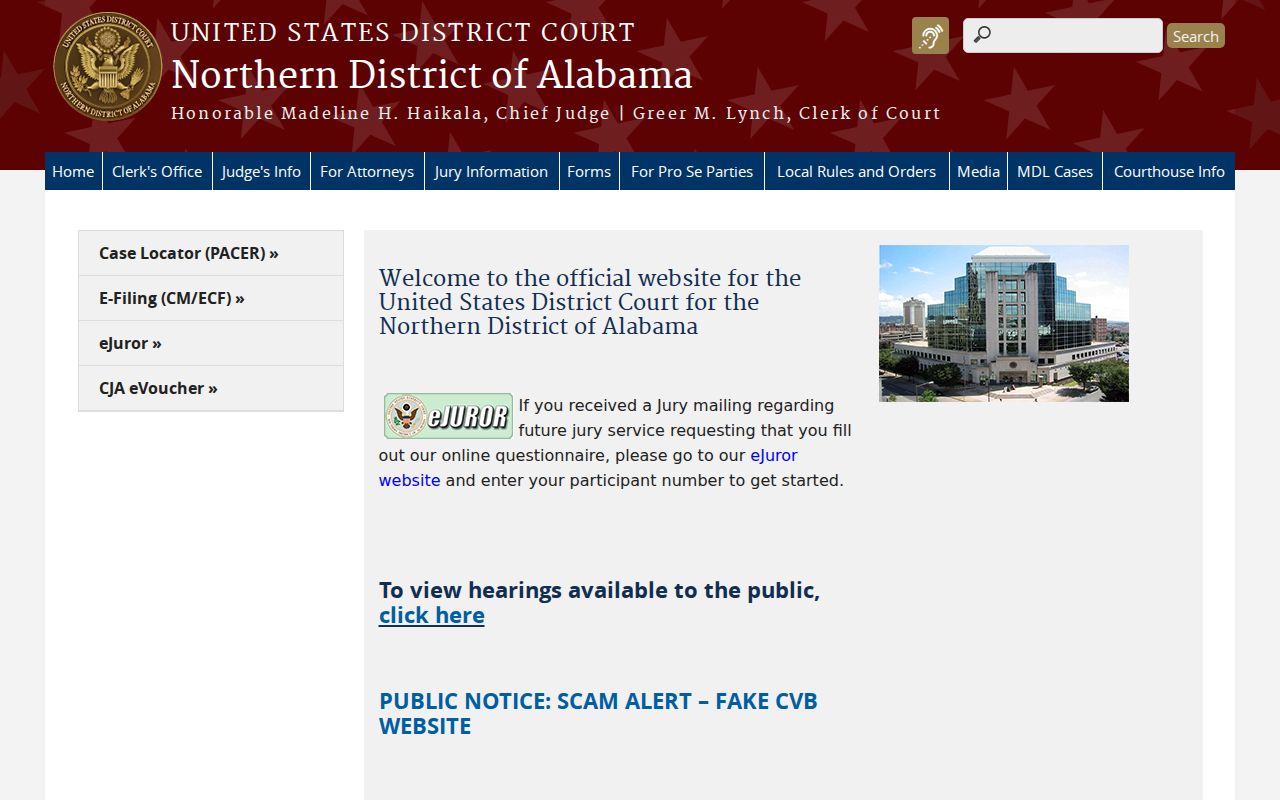 Walker County federal court records in the Northern District of Alabama