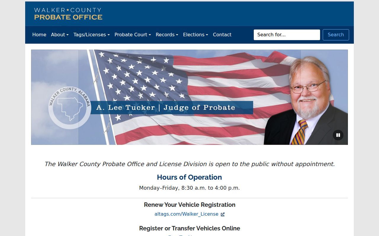 Walker County probate and public court records office information