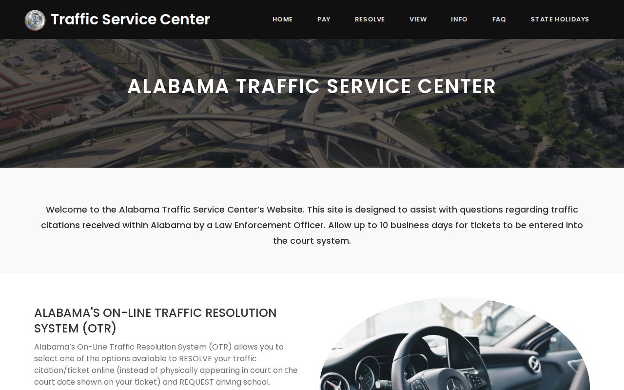 Walker County traffic court records at the Alabama Traffic Service Center