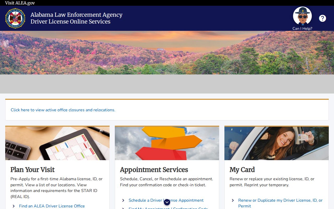 Walker County traffic court records and ALEA online driver record portal